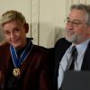 Ellen DeGeneres et Robert De Niro - Les célébrités reçoivent la Médaille présidentielle de la Liberté des mains du président Barack Obama à Washington, le 22 novembre 2016 © Christy Bowe/Globe Photos via Zuma/Bestimage