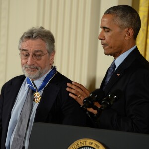 Ellen DeGeneres et Robert De Niro avec le président Barack Obama - Les célébrités reçoivent la Médaille présidentielle de la Liberté des mains du président Barack Obama à Washington, le 22 novembre 2016 © Christy Bowe/Globe Photos via Zuma/Bestimage