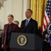 Ellen DeGeneres avec le président Barack Obama - Les célébrités reçoivent la Médaille présidentielle de la Liberté des mains du président Barack Obama à Washington, le 22 novembre 2016 © Christy Bowe/Globe Photos via Zuma/Bestimage