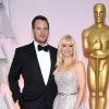 Chris Pratt et sa femme Anna Faris - People à la 87e cérémonie des Oscars à Hollywood le 22 février 2015
