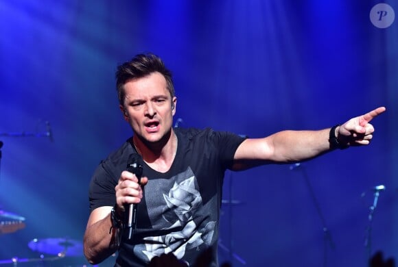 David Hallyday et son groupe "Mission Control" en showcase au Théâtre "Le Comedia" à Paris, le 12 janvier 2015.