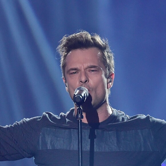 David Hallyday- Enregistrement de l'émission "Tout Le Monde Chante Contre Le Cancer" au Casino De Paris, qui sera diffusée le 26 décembre sur W9 Le 15 décembre 2014.