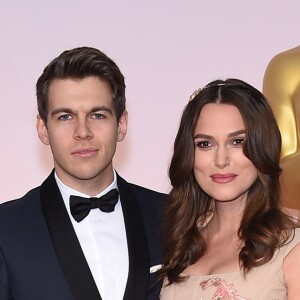 Keira Knightley (enceinte) et son mari James Righton - People à la 87ème cérémonie des Oscars à Hollywood le 22 février 2015