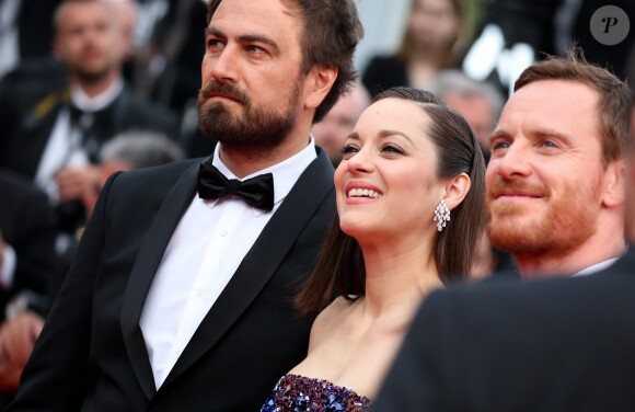 Justin Kurzel, Marion Cotillard et Michael Fassbender - Montée des marches du film "Macbeth" lors du 68e Festival International du Film de Cannes, à Cannes le 23 mai 2015.