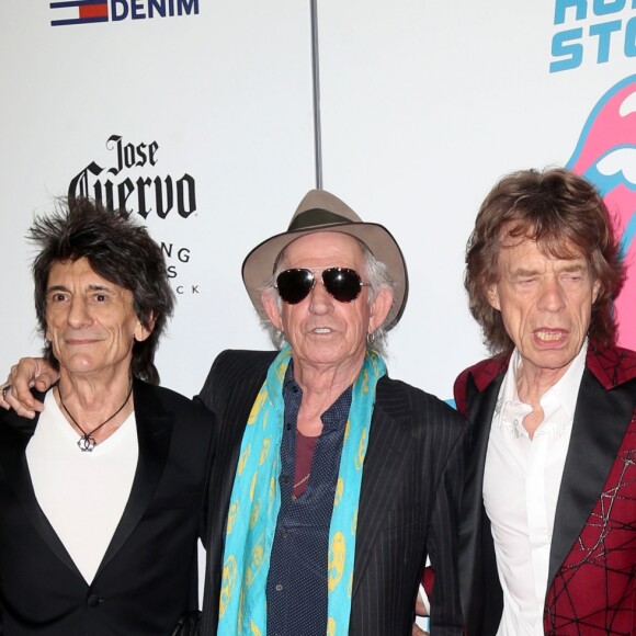 Ron Wood (Ronnie Wood), Keith Richards, Mick Jagger et Charlie Watts - People à la soirée "Cuervo: The Rolling Stones Tour Pick" à New York. Le 15 novembre 2016