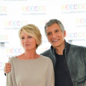 Sophie Davant et Nagui à la conférence de presse du Téléthon 2016 dans les locaux de France 2 à Paris le 26 octobre 2016. © Coadic Guirec / Bestimage