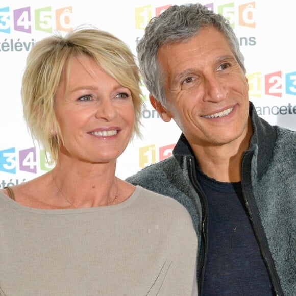 Sophie Davant et Nagui à la conférence de presse du Téléthon 2016 dans les locaux de France 2 à Paris le 26 octobre 2016. © Coadic Guirec / Bestimage