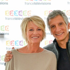 Sophie Davant et Nagui à la conférence de presse du Téléthon 2016 dans les locaux de France 2 à Paris le 26 octobre 2016. © Coadic Guirec / Bestimage