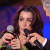 Jenifer très émue lors du "Téléthon", le 3 décembre 2016 sur France 2.