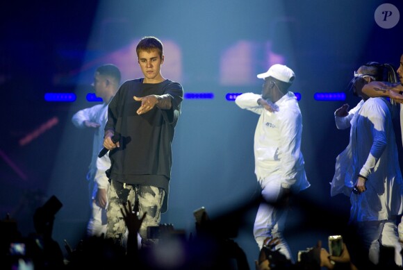 Justin Bieber en concert à Amsterdam dans la cadre de sa tournée "Purpose World Tour". Pays-Bas, le 8 octobre 2016