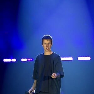 Justin Bieber en concert à Amsterdam dans la cadre de sa tournée "Purpose World Tour". Pays-Bas, le 8 octobre 2016.