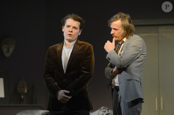 Bénabar et Pascal Demolon - Filage de la pièce "Je vous écoute" au théâtre Tristan Bernard à Paris le 19 janvier 2016. © Coadic Guirec/Bestimage