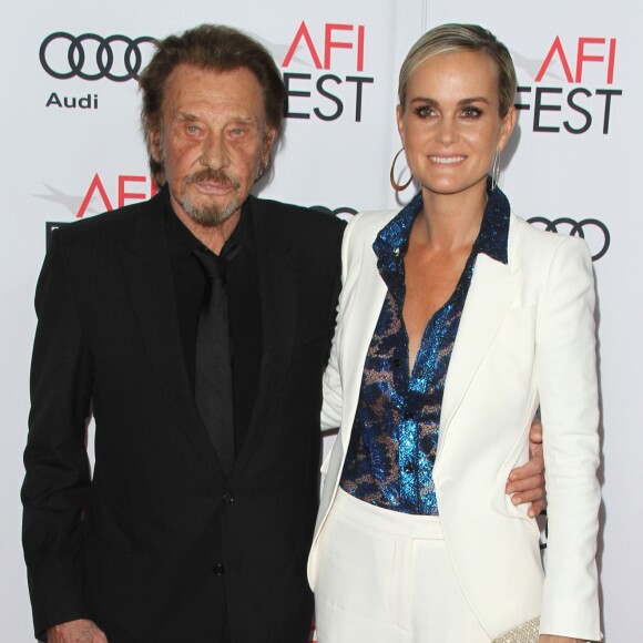 Mariés depuis 1996 : Johnny Hallyday et sa femme Laeticia Hallyday à la première de "Rules Don't Apply" à Los Angeles, le 10 novembre 2016.