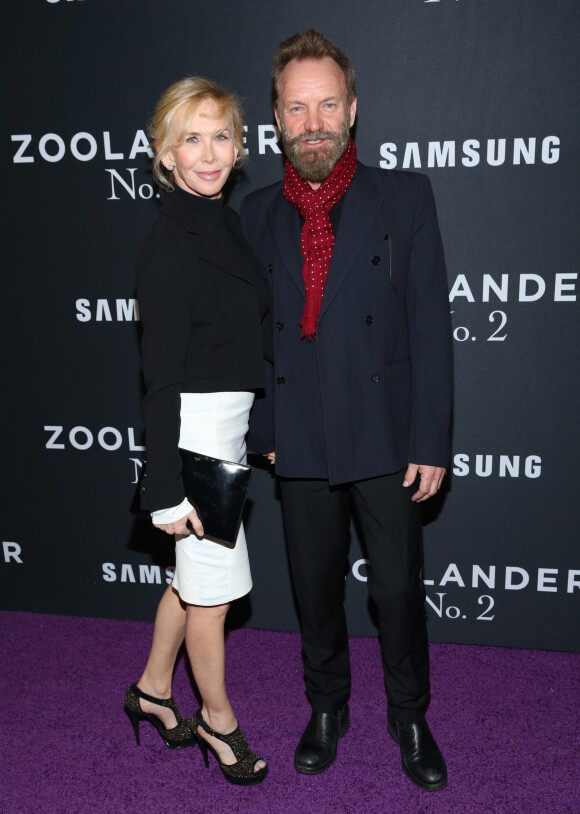 Mariés depuis 1992 : Sting et sa femme Trudie Styler - Première de "Zoolander 2" à New York le 9 février 2016. 