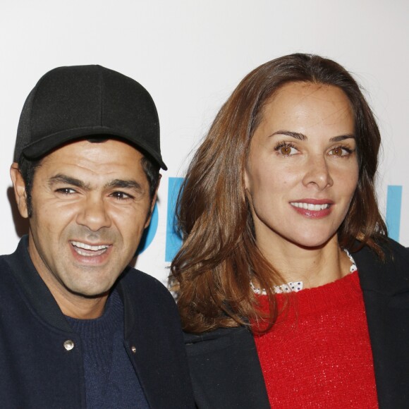 En couple depuis 2007 (mariés depuis 2008) : Jamel Debbouze et sa femme Mélissa Theuriau lors de l'avant-première du film "Demain tout commence" au Grand Rex à Paris le 28 novembre 2016. 