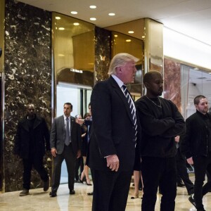 Donald Trump et Kanye West lors de leur rencontre à la Trump Tower à New York, le 13 décembre 2016