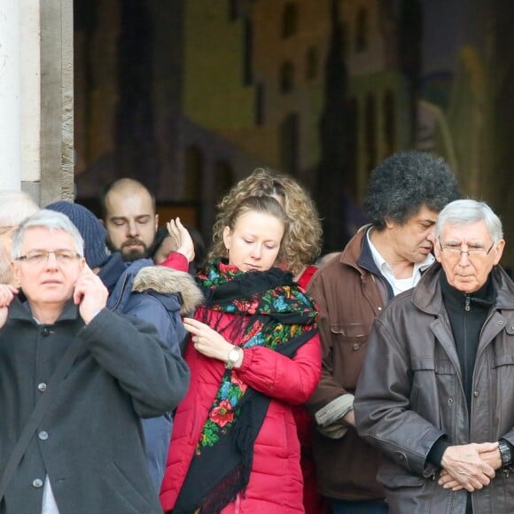 Exclusif - Obsèques de Jean-Claude Deret, le père de Zabou Breitman au cimetière du Père Lachaise à paris le 17 décembre 2016.