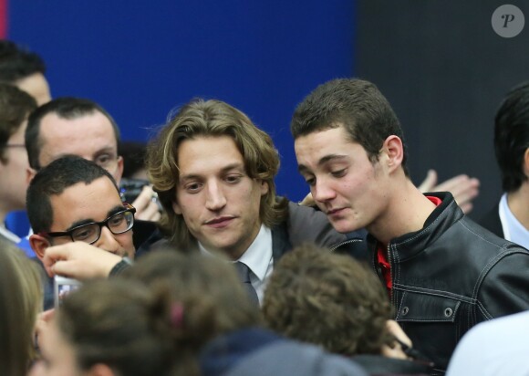 Jean et Louis Sarkozy - People au meeting de Nicolas Sarkozy à Boulogne-Billancourt le 25 novembre 2014.