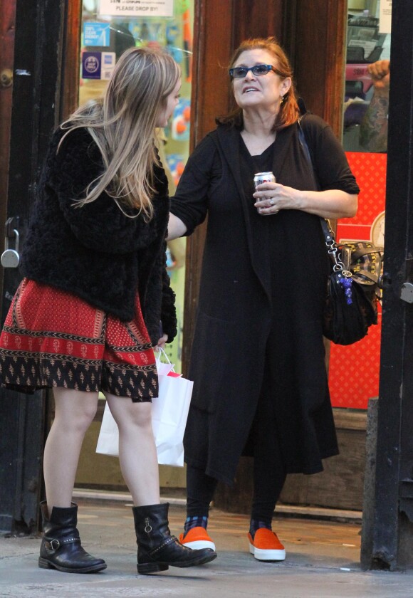 Carrie Fisher avec sa fille Billie à New York le 6 mai 2012