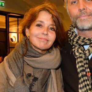 Stéphane Guillon et sa femme Muriel Cousin - Générale de la pièce "L'heureux élu", une comédie de Eric Assous au Théâtre de la Madeleine à Paris le 24 octobre 2016. © Coadic Guirec/Bestimage