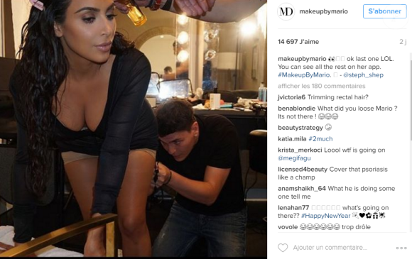 Kim Kardashian maquillée par Mario Dedivanovic pour la cérémonie des MTV Video Music Awards, août 2016.