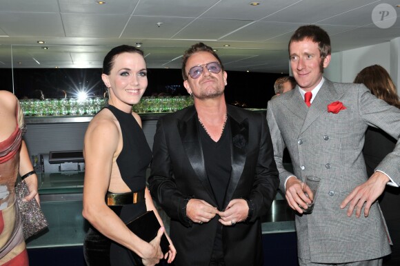 Victoria Pendleton, Bono et Bradley Wiggins le 4 septembre 2012 à l'Opéra de Londres pour la soirée GQ Men of the Year.