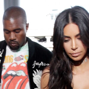 Kim Kardashian et Kanye West à l'aéroport de Los Angeles le 12 juin 2016.