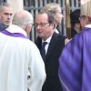 François Hollande, président de la République - Obsèques de François Chérèque, ancien secrétaire général de la CFDT en l'église Saint-Sulpice, Place Saint-Sulpice à Paris, le 5 janvier 2017.