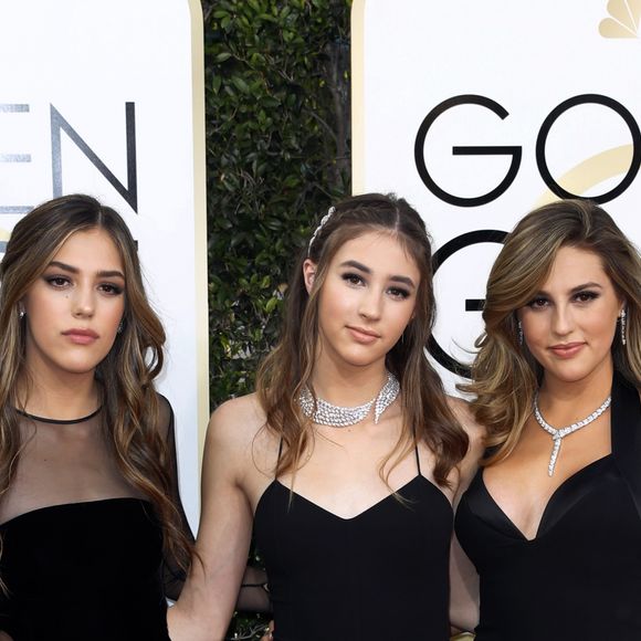 Sophia Rose Stallone, Sistine Rose Stallone, Scarlet Rose Stallone - La 74e cérémonie annuelle des Golden Globe Awards à Beverly Hills, le 8 janvier 2017. © Olivier Borde/Bestimage