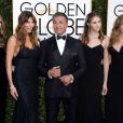 Sylvester Stallone, Jennifer Flavin et leurs filles lors des Golden Globe Awards au Beverly Hilton, Beverly Hills, Los Angeles, le 8 janveir 2017.