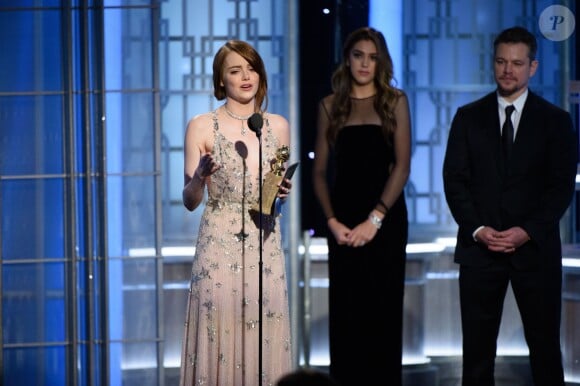 Emma Stone - 74ème cérémonie annuelle des Golden Globe Awards à Beverly Hills, Los Angeles, le 8 janvier 2017. © HFPA/Zuma Press/Bestimage