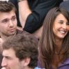Vincent Clerc et sa compagne Valérie, fille de Guy Novès, en juin 2008 lors d'un match du Stade toulousain. Fin 2016, le couple, marié en 2014, a agrandi sa famille en donnant un petit frère à Eloise, née en 2011.