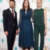 Dominic Cooper, Amanda Berry, et Sophie Turner lors de l'annonce des nominations aux EE British Academy Awards à Londres le 10 janvier 2017.