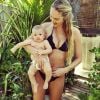 Photo de Candice Swanepoel et son fils Anacã. Janvier 2017.