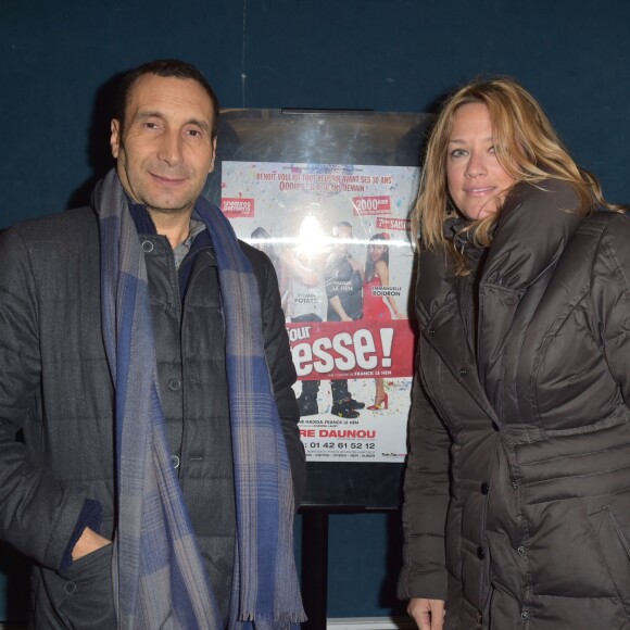 Exclusif - Zinédine Soualem et sa compagne Caroline Faindt - Générale de la pièce "Bonjour Ivresse" au thêatre Daunou à Paris le 12 janvier 2017. © Giancarlo Gorassini/Bestimage - Paris