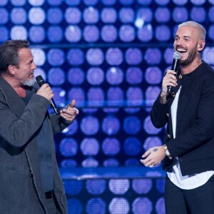 Exclusif - Florent Pagny, M. Pokora (Matt Pokora) - Enregistrement de l'émission "Cette Soirée Là" au Zénith de Paris le 8 et 9 janvier 2017. TF1 proposera samedi 14 janvier prochain un rendez-vous hommage à Claude François. Disparu il y a bientôt 40 ans, Claude François sera chanté par une vingtaine d'artistes présents depuis le Zénith de Paris, parmi lesquels évidemment M. Pokora, qui lui rend depuis quelques semaines un hommage commercial très plébiscité. Son album de reprises My Way vient de dépasser le cap des 400 000 exemplaires vendus en France. Pour cette grande soirée, les plus grands artistes français reprendront à leur manière les tubes de Claude François : " Belinda ", " Alexandrie Alexandra ", " Chanson Populaire ", " Si J'avais Un Marteau ", " Magnolias For Ever ", ... © Cyril Moreau - Veeren Ramsamy / Bestimage