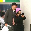 Rob Kardashian et Blac Chyna arrivant à l'aéroport  JFK de New York le 15 janvier 2017.