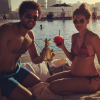 Jo-Wilfried Tsonga fête la nouvelle année avec sa compagne, Noura El Swekh, enceinte de leur premier enfant. Photo postée sur Instagram le 1er janvier 2017.