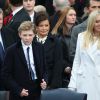Barron Trump et Tiffany Trump à la cérémonie d'investiture de leur père, Donald Trump, à Washington, le 20 janvier 2017.