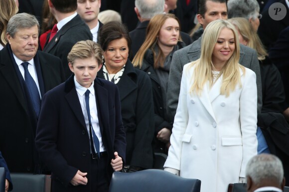 Barron Trump et Tiffany Trump à la cérémonie d'investiture de leur père, Donald Trump, à Washington, le 20 janvier 2017.