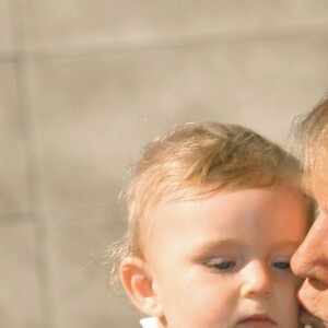 Donald Trump reçoit son étoile sur le Walk of Fame, avec son filsBarron Trump, Hollywood, le 16 janvier 2007.