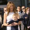 Donald Trump reçoit son étoile sur le Walk of Fame, en présence de sa femme Melania et de leur fils Barron Trump, Hollywood, le 16 janvier 2007.