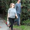 Amanda Seyfried enceinte et son fiancé Thomas Sadoski se promènent en amoureux dans les rues de Studio City, le 14 janvier 2017