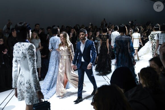 Michael Russo et Tamara Ralph - Défilé de mode Ralph & Russo collection Haute Couture Printemps/Eté 2017 au Grand Palais. Paris, le 23 janvier 2017.