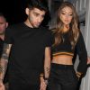 Zayn Malik et sa compagne Gigi Hadid quitte le défilé de mode "Versace Versus" à Londres. Le 17 septembre 2016