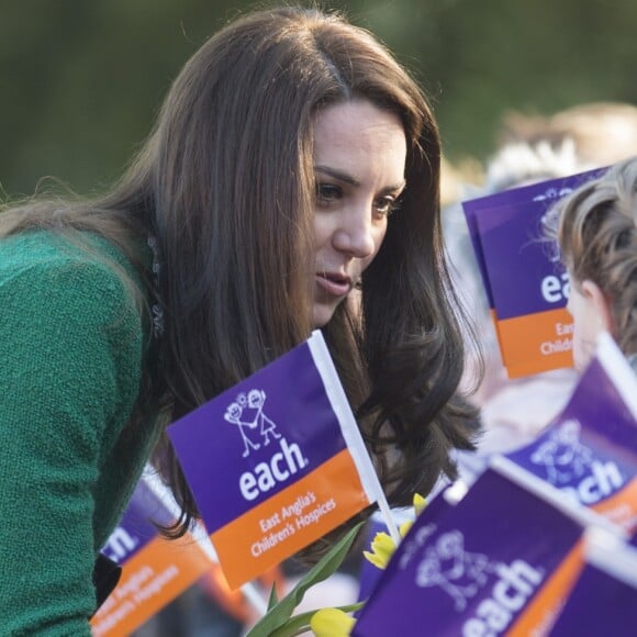 La duchesse Catherine de Cambridge visitait le 24 janvier 2017, en sa qualité de marraine d'East Anglia's Children Hospices (EACH), un hôpital pour enfants du Norfolk, à Quidenham.