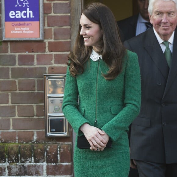 La duchesse Catherine de Cambridge visitait le 24 janvier 2017, en sa qualité de marraine d'East Anglia's Children Hospices (EACH), un hôpital pour enfants du Norfolk, à Quidenham.