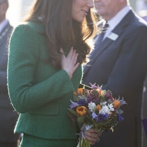 La duchesse Catherine de Cambridge visitait le 24 janvier 2017, en sa qualité de marraine d'East Anglia's Children Hospices (EACH), un hôpital pour enfants du Norfolk, à Quidenham.