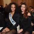 Alicia Aylies, Miss France 2017 et Rachel Legrain-Trapani, Miss France 2007 - Défilé On Aura Tout Vu, collection Couture printemps-été 2017 à l'Hôtel de Ville de Paris. Le 23 janvier 2017.