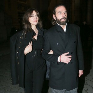 Monica Bellucci et John Nollet à l'issue du défilé de mode Haute Couture printemps-été 2017 d'Alexandre Vauthier au Grand Palais. Paris le 24 janvier 2017. © CVS-Veeren/Bestimage